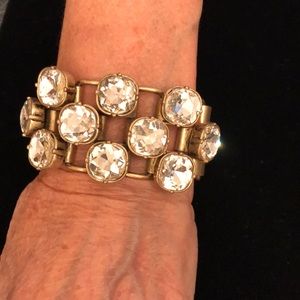 Gold link jewel bracelet.